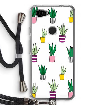 Sanseveria: Pixel 3a Transparant Hoesje met koord
