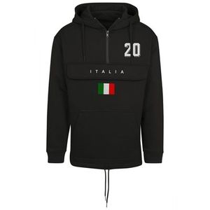 FC Eleven - Italia Vlag Anorak Hoodie - Zwart