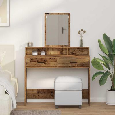 Kaptafel met lade Oud Hout 100 x 41 x 140 cm Bewerkt hout