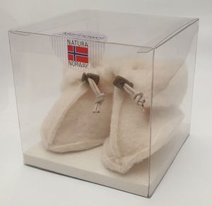 Natura Norway Noorse sloffen baby wit kubus (1 Paar)