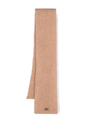 UGG Kids écharpe en maille épaisse à patch logo - Tons neutres