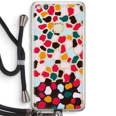 Colored Giraffe: Huawei Ascend P10 Lite Transparant Hoesje met koord