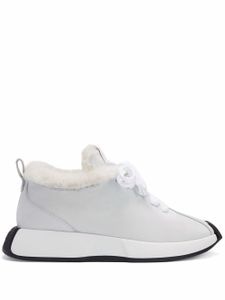 Giuseppe Zanotti baskets en cuir Ferox à doublure lainée - Blanc