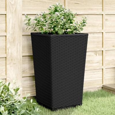 VidaXL Plantenbakken 4 st 32,5x32,5x57 cm polypropeen zwart