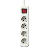 4-voudige Stekkerdoos met Schakelaar Silver Electronics Wit Afmeting 1,5 m