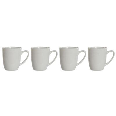 Set van 4 mokken DKD Home Decor Wit Porselein 330 ml 12 x 10 x 9 cm