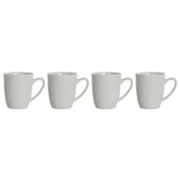 Set van 4 mokken DKD Home Decor Wit Porselein 330 ml 12 x 10 x 9 cm