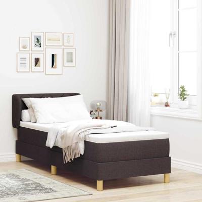Boxspringbed met matras stof donkerbruin 80x200 cm