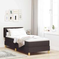 Boxspringbed met matras stof donkerbruin 80x200 cm
