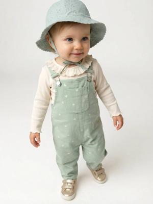 Babyset salopet T-shirt baby hartje blauwgroen