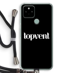 Topvent Zwart: Pixel 5 Transparant Hoesje met koord