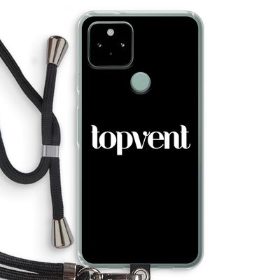 Topvent Zwart: Pixel 5 Transparant Hoesje met koord