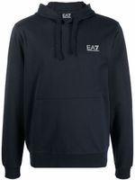 Ea7 Emporio Armani hoodie à logo imprimé - Bleu - thumbnail