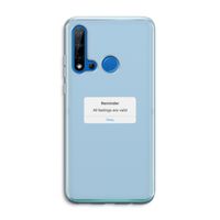 Reminder: Huawei P20 Lite (2019) Transparant Hoesje