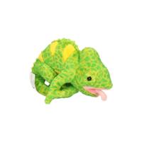 Cornelissen Pluche kameleon knuffel - groen - 19 cm - reptielen