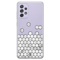 Samsung Galaxy A72 transparant hoesje - Marmer grijs abstract