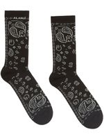 Alanui chaussettes à motif cachemire - Noir