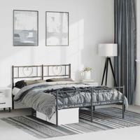 Bedframe met hoofd- en voeteneinde metaal zwart 135x190 cm