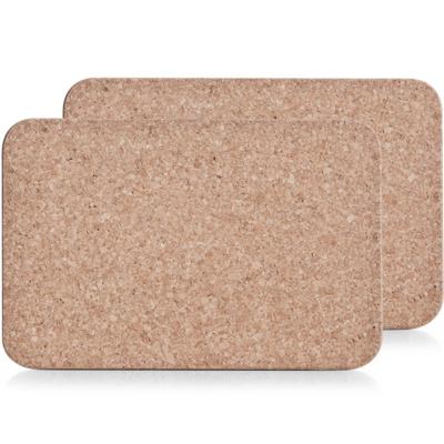 Zeller Rechthoekige placemats/onderzetters van kurk - 2x stuks - met waslaag - 20 x 30 cm