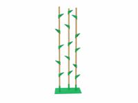 Cascando staande kapstok Bamboo 3 eikenhout - groene haken