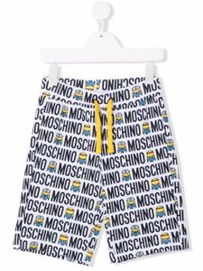 Moschino Kids short Minions à logo imprimé - Blanc