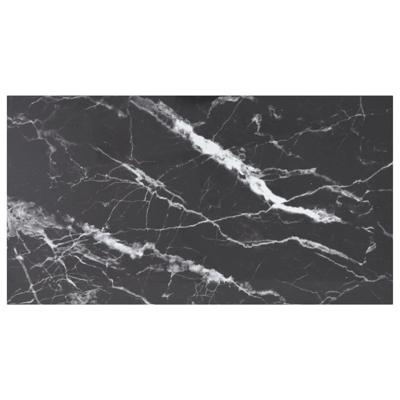 Tafelblad 120x65 cm 8 mm gehard glas met marmeren design zwart