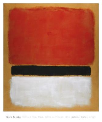 Kunstdruk Mark Rothko - Untitled Red, Black, White on Yellow, 1955 71x86.5cm