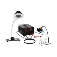 Set soldeerstation met geïntegreerde laboratoriumvoeding + toebehoren