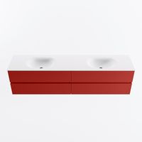 MONDIAZ VICA 200cm badmeubel onderkast Fire 4 lades. Wastafel MOON dubbel 2 kraangaten, kleur Talc.
