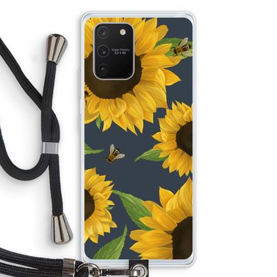 Sunflower and bees: Samsung Galaxy S10 Lite Transparant Hoesje met koord