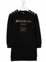 Balmain Kids robe-pull à logo imprimé - Noir