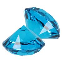 Namaak/nep edelstenen - 2x - diamant - turquoise blauw - 5 cm - van glas
