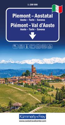 Wegenkaart - landkaart 1 Aostadal - Piedmont (Piemonte) | Kümmerly & Frey