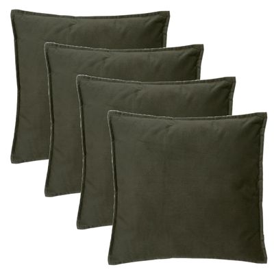 Bank/sierkussens Sophia - 4x stuks - 45 x 45 cm - polyester met rits