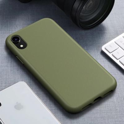 Starry Series schokbestendig stro materiaal + TPU beschermhoes voor iPhone XR (donkergroen)
