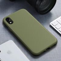 Starry Series schokbestendig stro materiaal + TPU beschermhoes voor iPhone XR (donkergroen)