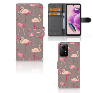 Xiaomi Redmi Note 12S Telefoonhoesje met Pasjes Flamingo