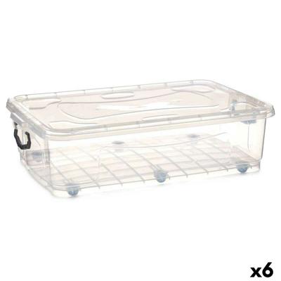 Opbergdoos op Wielen Kipit Transparant Plastic 40 L 46,5 x 20 x 72,2 cm (6 Stuks)