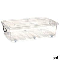 Opbergdoos op Wielen Kipit Transparant Plastic 40 L 46,5 x 20 x 72,2 cm (6 Stuks)