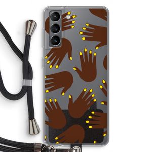 Hands dark: Samsung Galaxy S21 Transparant Hoesje met koord