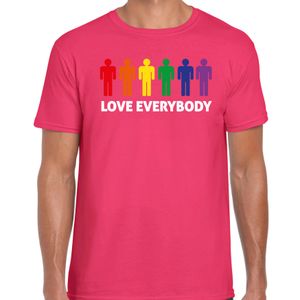 Gay Pride shirt - love everybody - regenboog - heren - roze