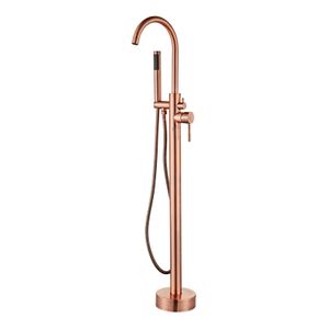 Vrijstaande badkraan SaniClear Copper | Hoogte uitloop 100 cm | Draaibare uitloop | Mengkraan | Rond | Koper