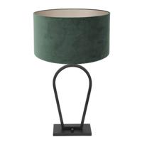Steinhauer Zwarte schemerlampStang met groene velours kap - 3509ZW