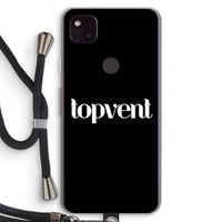 Topvent Zwart: Pixel 4a 5G Transparant Hoesje met koord