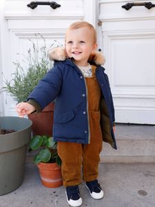 Omkeerbare babyparka met capuchon inkt