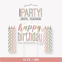 Prikkerkaarsjes Glitz Happy Birthday Set (13st) - thumbnail