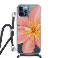 Pink Ellila Flower: iPhone 12 Pro Max Transparant Hoesje met koord