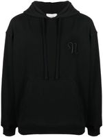 Nanushka hoodie en coton à logo brodé - Noir