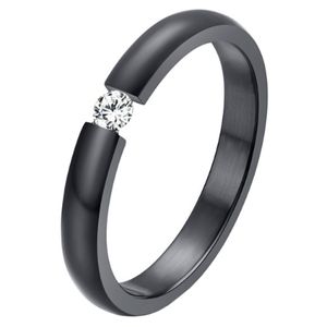 Cilla Jewels edelstaal ring Crystal Black-17mm