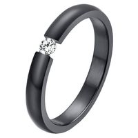 Cilla Jewels edelstaal ring Crystal Black-15mm - thumbnail